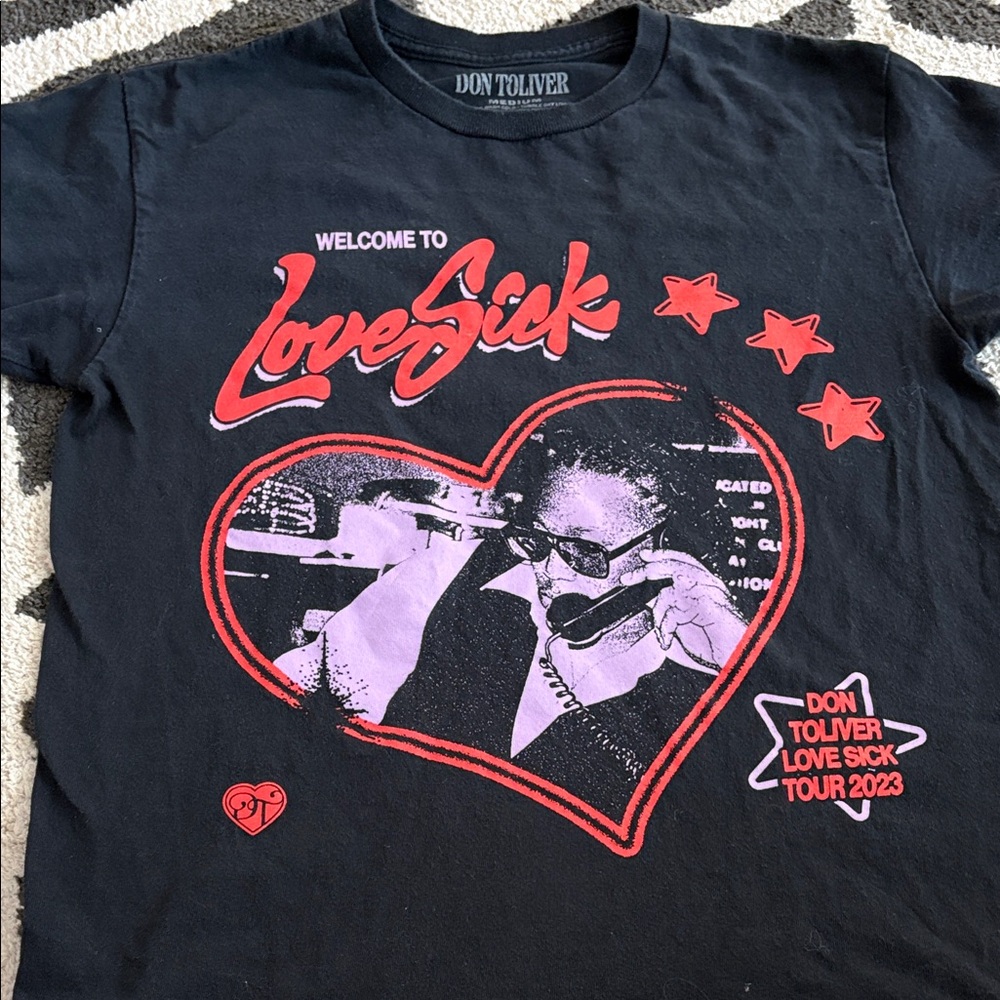 Don Toliver Love Sick Tour 2023 Black T-Shirt - medium